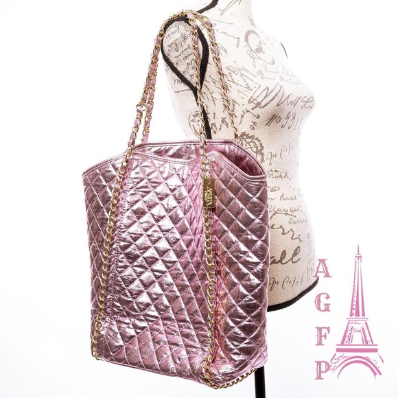Amrita Singh Handbags - Amrita Singh Alaya Metallic pink quilted tote